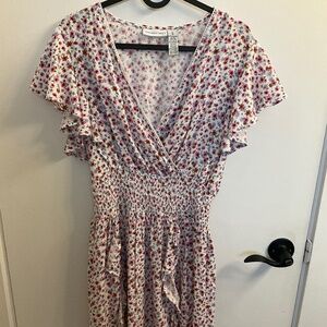Floral wrap dress with ruffles by Sincerely Jules, size small